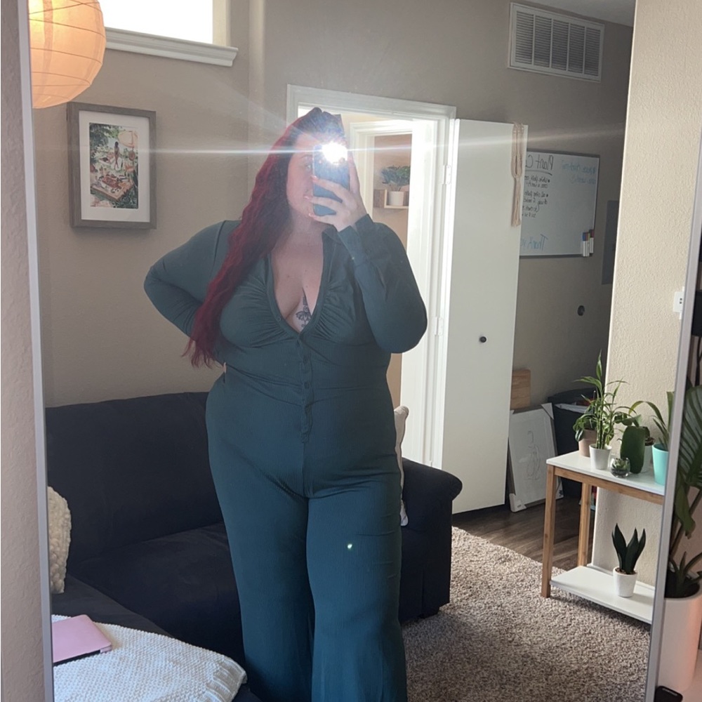 Plus size dark green jumpsuit!